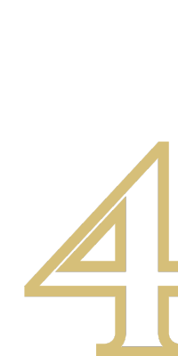 Gold number four on a black background, designed in a modern and elegant style.