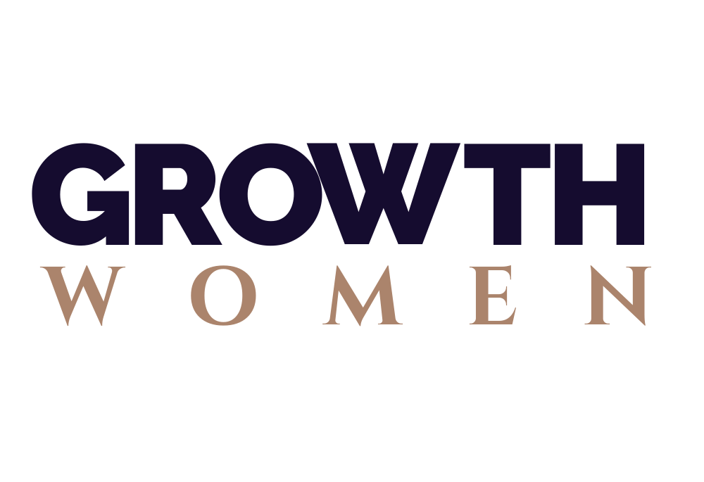 A Growth Women magazin logója, amely a női karrier és siker témáit hangsúlyozza.